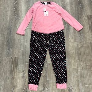 Kids Girls Rene Rofe Llama Fleece Pajama Set sz L
